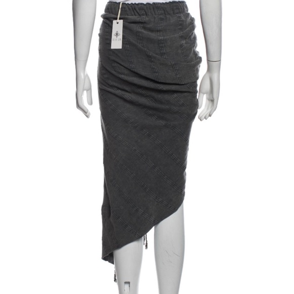 NWOT Just Bee Queen Tulum Stonewashed Skirt in Grey Size M - Picture 2 of 6